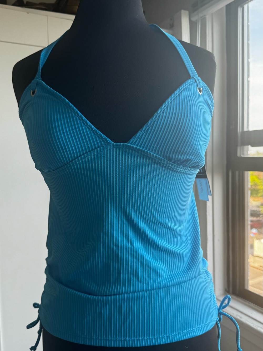 Salt + Cove Cerulean Ribbed Halter Top